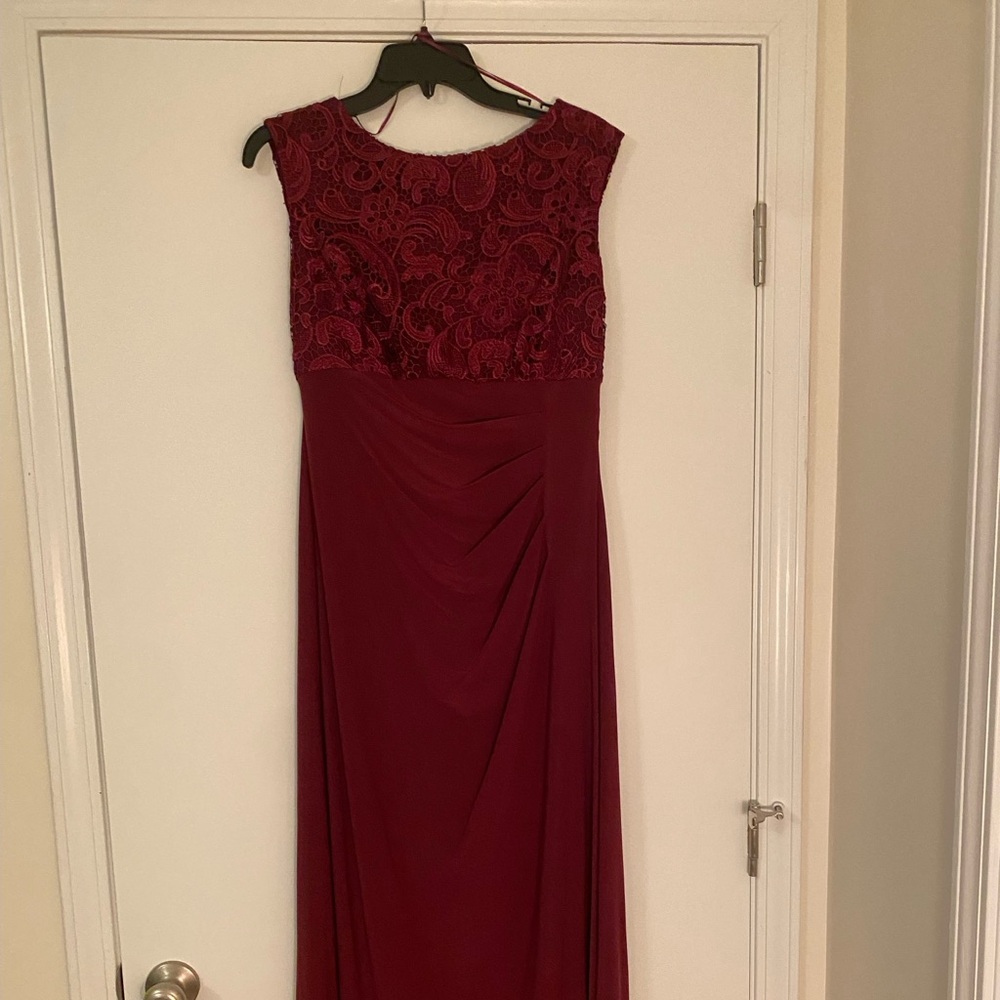 Alex Evenings Red Sweetheart Maxi Gown
